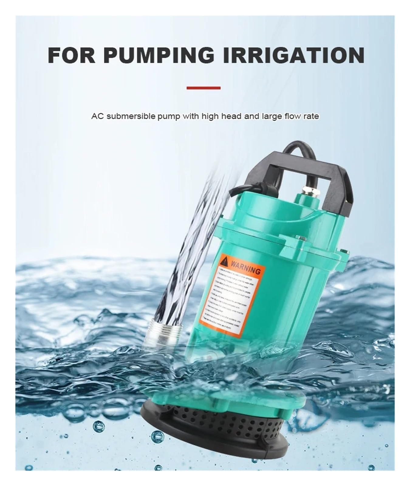 Pompa Sommergibile Portatile Ad Alta Prevalenza Ad Alto Flusso 220 V For L'irrigazione Agricola Del Giardino Di Pompaggio Domestico, Pompa Dell'acqua Di Drenaggio
