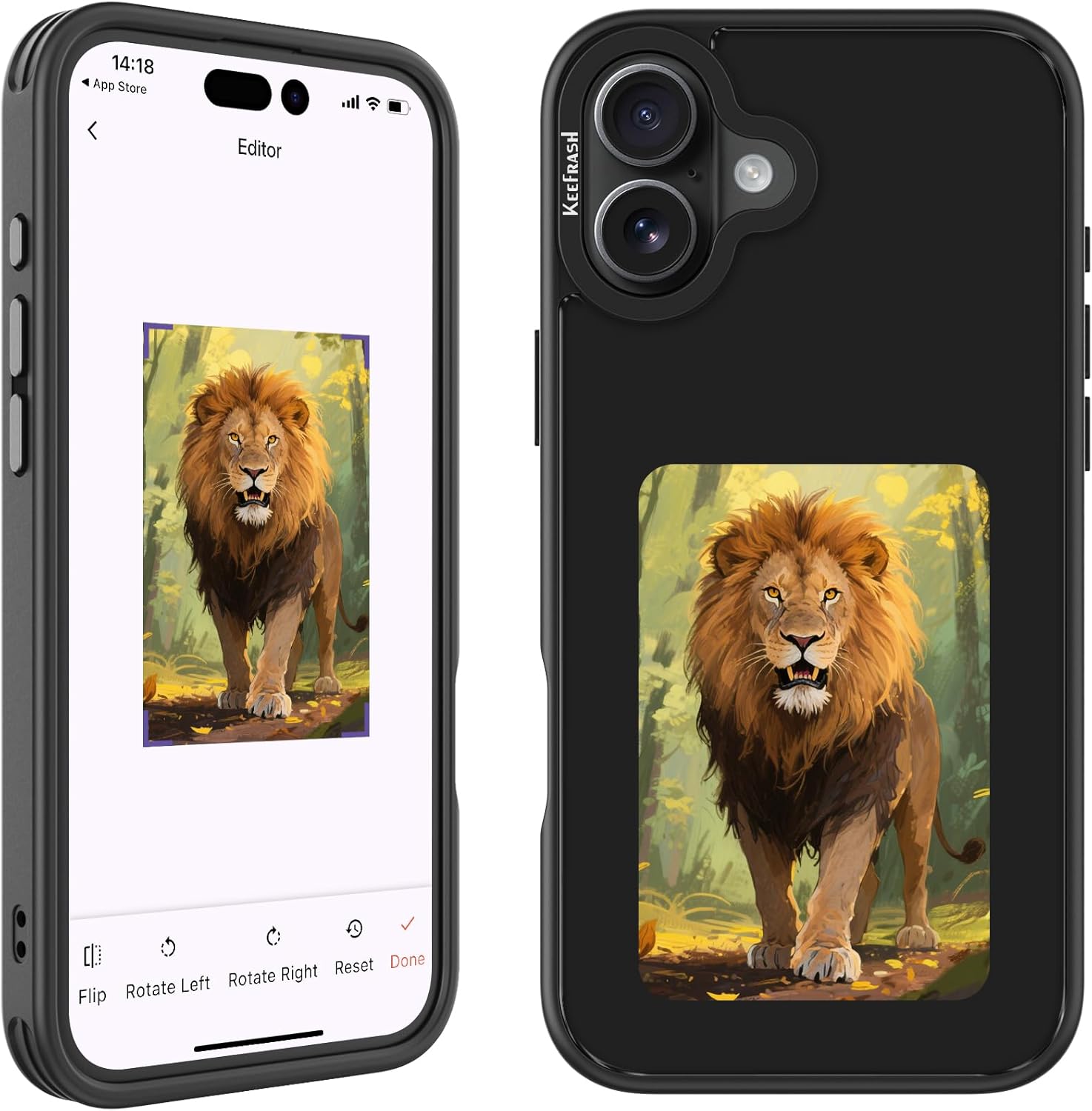 Upgraded Smart Ink Phone Case – 4.1" 4-Color E Ink Screen, 556×800 Resolution, NFC Digital Picture Phone Case, DIY Photo Transfer, Smart Ink Case Compatible with iPhone 16– Black