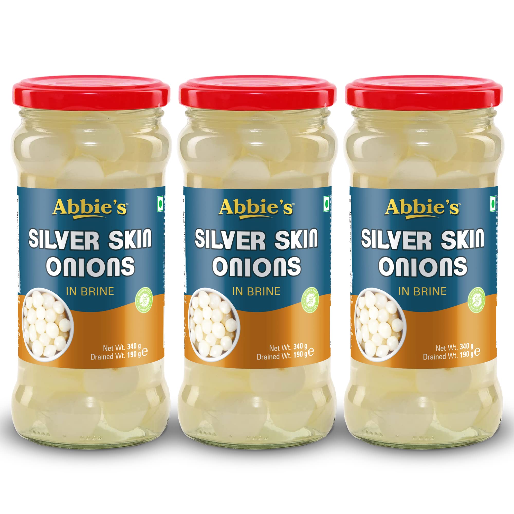 Abbies Silver Skin Onion in Vinegar, 340g Each (Pack of 3) Ready to Eat & Cook Pickled Onion Preserved in Vinegar | Perfect for Pizza , Pasta , Sandwich , Burger, Snack & Salad | (B07QM438XS) Amazon Price History, Amazon Price Tracker