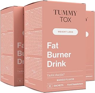 Fat Burner Drink – L-Carnitine, Guarana, Yerba Mate Leaf Extract, and Papaya Extract – Mango Flavoured Drink - 30 Sachets for 30 Days - TummyTox