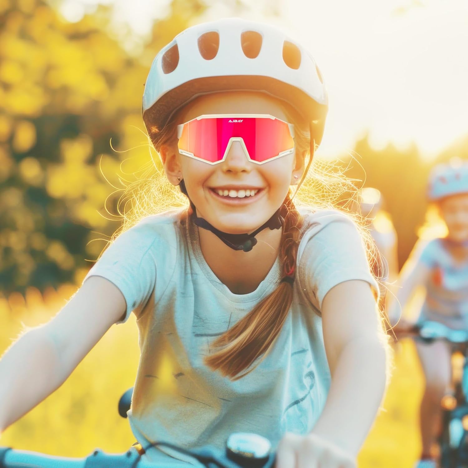 Polarized Kids Sunglasses, Youth Baseball Sunglasses Ultra-Light TR90 Frame UV400 Protection Sports Cycling Glasses for Boys Girls