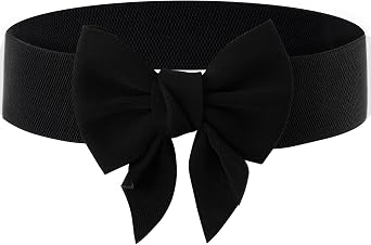 Women Elastic Waist Belt Vintage Bowknot Elastic Bow Belt for Party Casual Matching Women Dresses