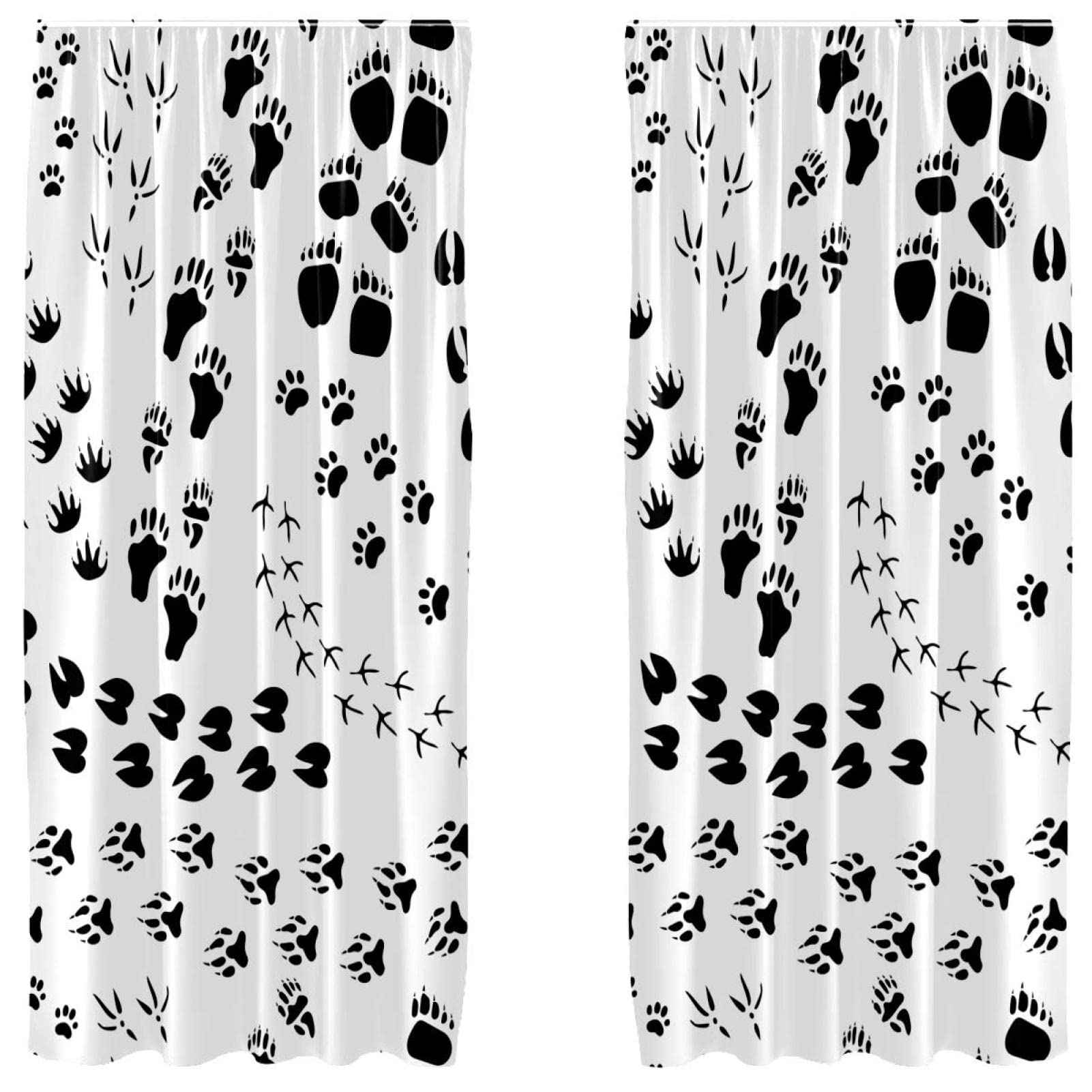 Juego de 2 paneles decorativos para dormitorio con estampado de patas de perros y gatos