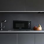 Farberware Countertop Microwave 700 Watts, 0.7 Cu. Ft. - Microwave Oven with LED Lighting and Child Lock - Perfect for Apartments and Dorms - Easy Clean Grey Interior, Retro Black