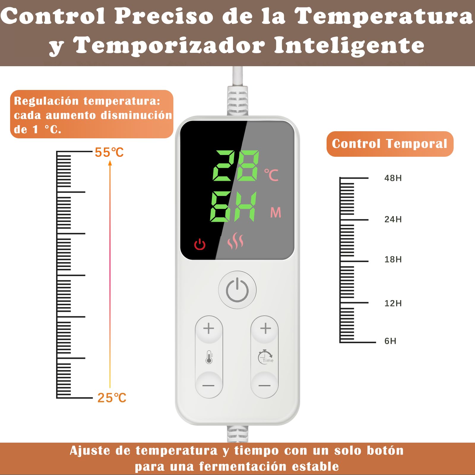 Fermentadora de Masa, Levadura con Calefacción, Caja de Fermentación Plegable con Tapa, Ajuste de Temperatura y Control Tiempo, Armario de Fermentación para el Hogar, Pan, Pizza, Yogur