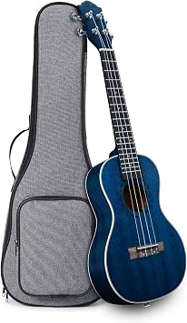Ranch 21 Soprano Ukulele, Starry Blue Sapele Wood, with Gig Bag&Lessons | Smooth Rosewood Fingerboard and Bridge, Okoume Neck For Effortless, Accurate Playability