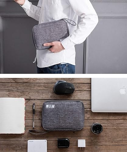Miniatura 6 de Bolsa organizadora de cables de viaje, accesorios electrónicos, bolsa organizadora de cables portátil para cable, cargador, teléfono, USB, tarjeta