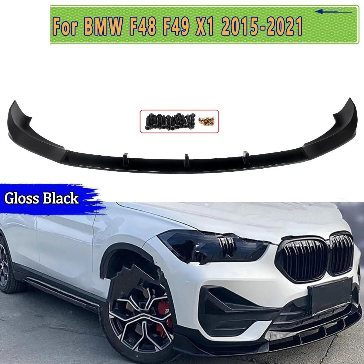 Uniwersalny spoiler Do BMW F48 F49 X1 M Sport SDrive18i | 2016-2021 20i 28i Magickit Przedni Dokładka przedniego zderzaka