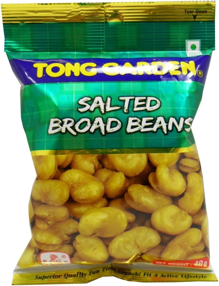 Crispy Salted Broad Beans Snack Net Wt 40g (1.41 Oz.) Tong Garden Brand X 4 Bag