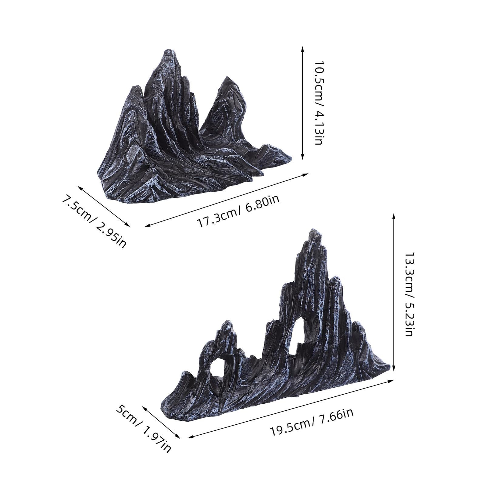 PRETYZOOM 2 Piezas Adornos Paisajísticos para Peceras De Montaña Artificial De Resina Figura De Roca para Acuarios Decoración De Montaña para Peceras Escondite para Peces y Gambas De Decorac