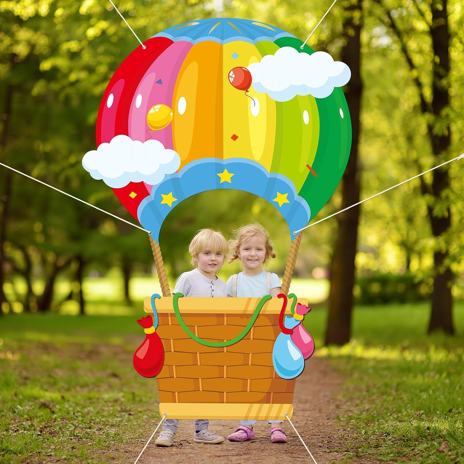 Hot Air Shaped Photo Prop Selfie Frame Back to School Backdrop Party Decoration Balloon Kids Schools Photo Booth Welcome Party Banner Supplies for Students Kids Birthday Baby Shower Parties Sign