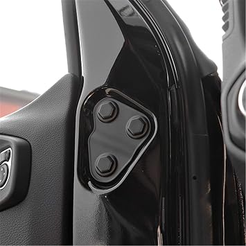 YOCTM Door Screw Protector Cover Trim Compatible with 2018-2025 Jeep Wrangler JL JT Willys Sport S Rubicon Deluxe Sport Utility 4XE Black ABS (2-Door/4-Door) (Pack of 2)
