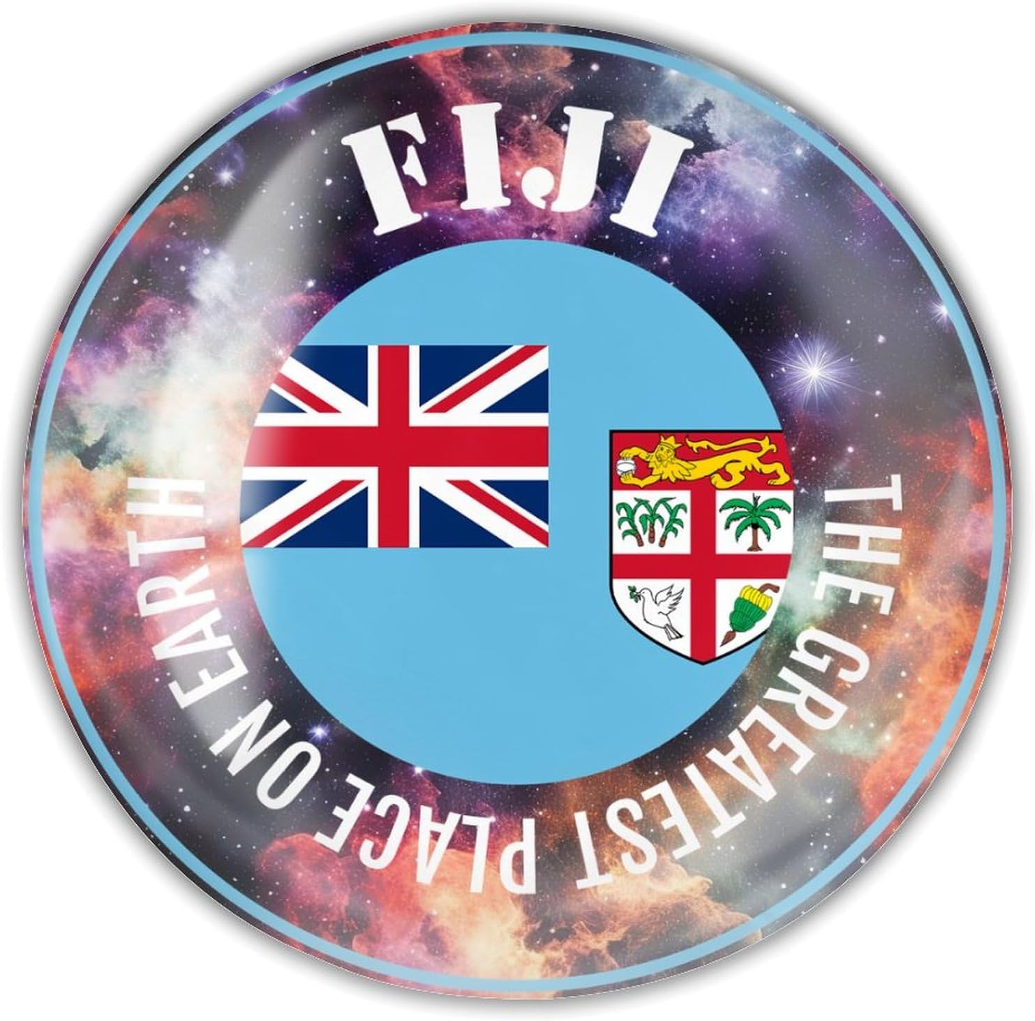 Custom Fridge Sticker with Fiji Flag Space