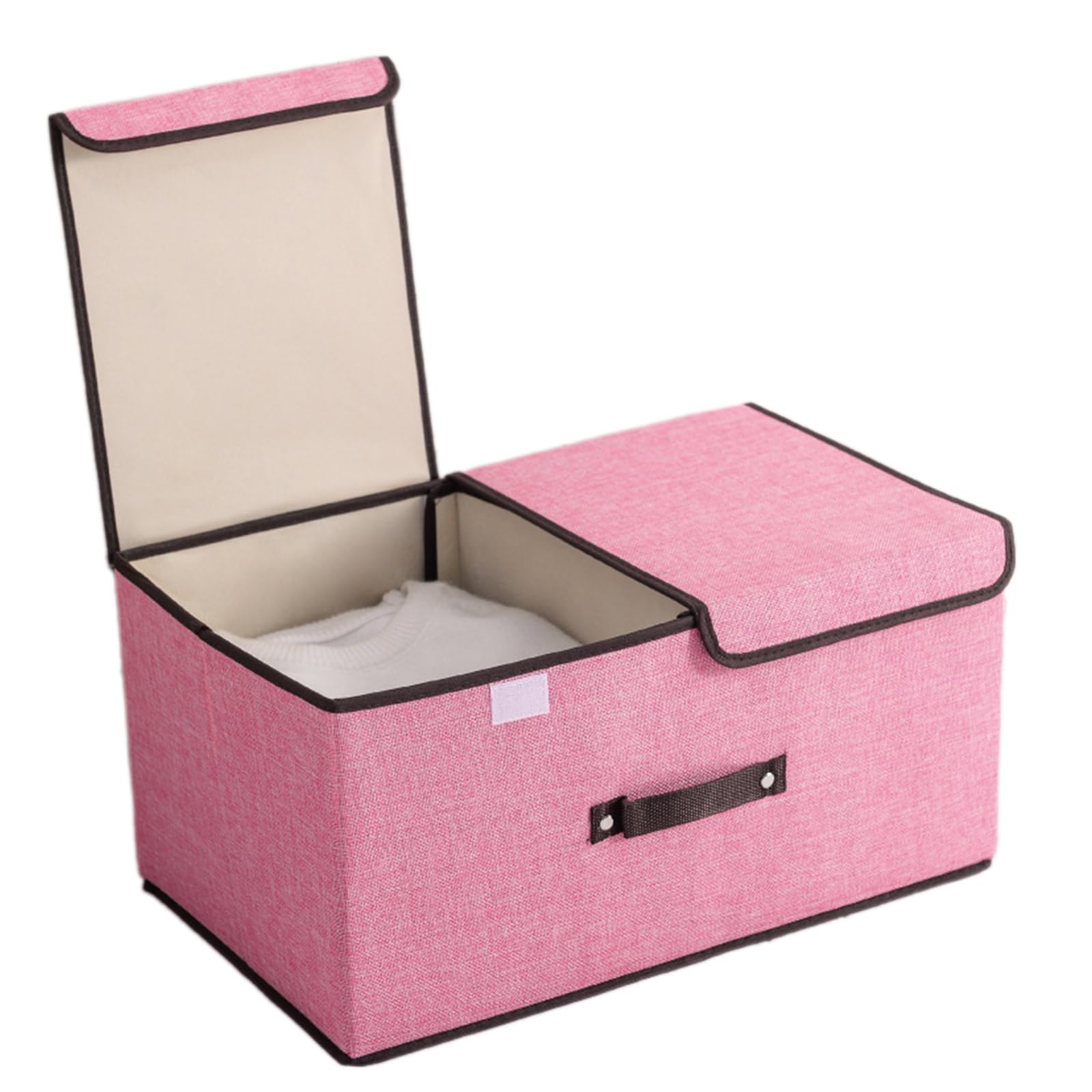 Mekalero Women's A Cotton Linen Storage Box With Cover Double Lids Underwear Container Versatile Clothing Organizers For Practical Storage Solution