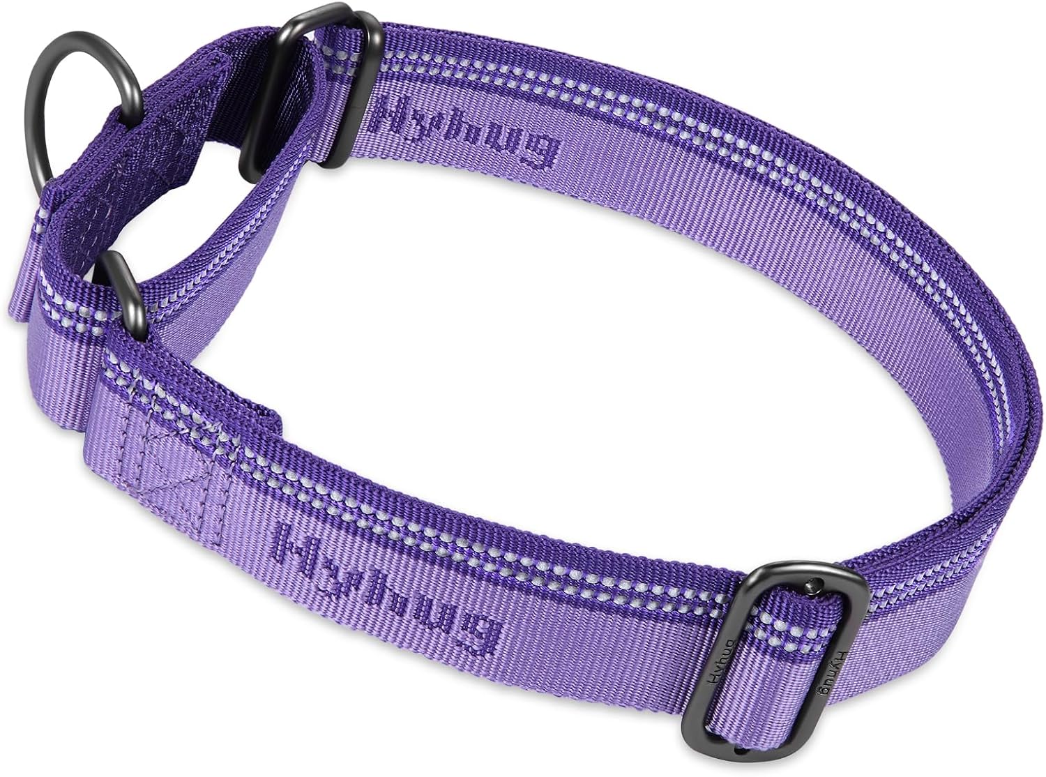 Collar de Perro de martingala Reflectante Hyhug Pets con Nailon de Tejido Jacquard Agradable para Perros de Uso Diario. (Grande L, Ultra Violeta)