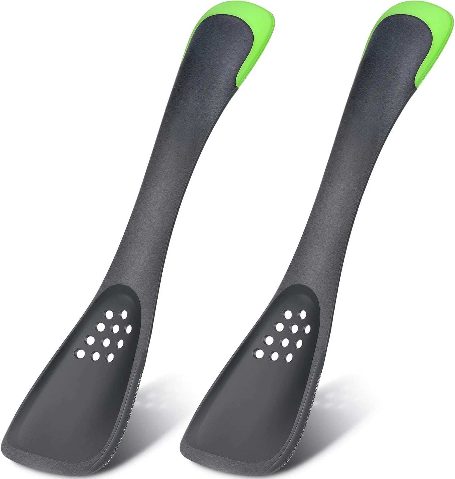 2 Pcs Silicone Cooking Spoon and Spatula for Nonstick Cookware, Heat Resistant Kitchen Utensils for Stirring Serving Mixing and Scraping