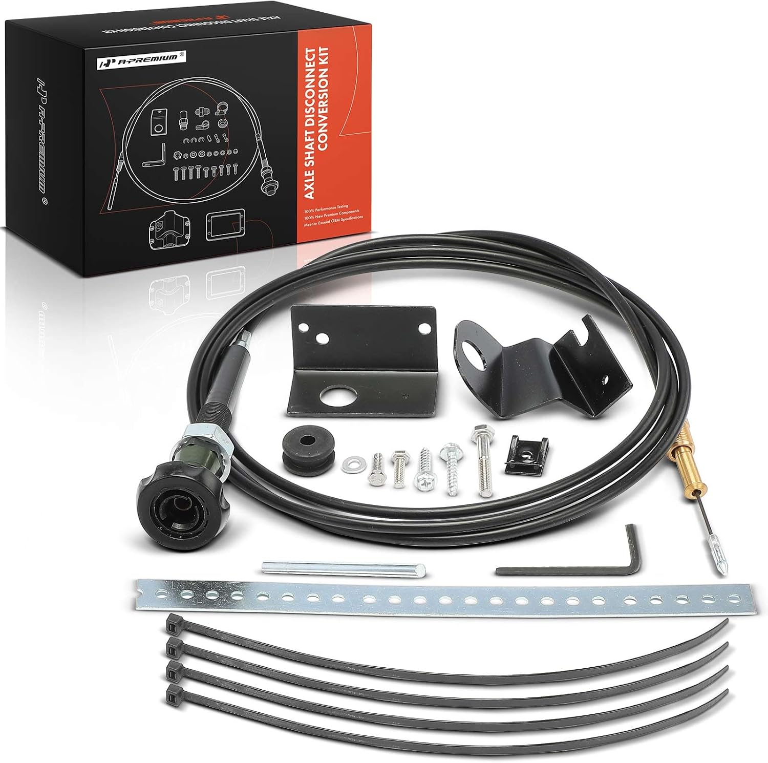 A-Premium Axle Shaft Disconnect Conversion Differential Cable Lock Kit Compatible with Chevrolet S10 1983-2003, S10 Blazer 1983-1994 & GMC S15 1983-1990, S15 Jimmy 1983-1991, Sonoma, Jimmy, 4WD only