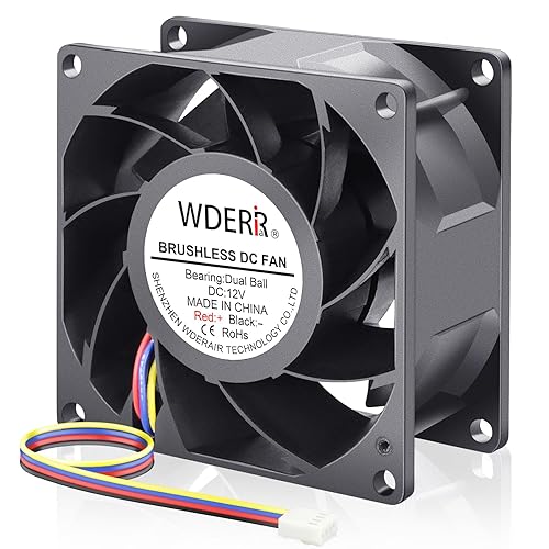 Wderair Ventilador de alto rendimiento PWM de 3.150 in x 1.496 in PWM 12 V de alto rendimiento de alta presión estática para refrigeración de