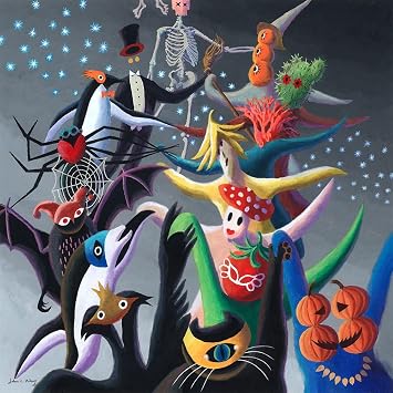 Halloween Masked Prom Poster Print - John Z. Wang 24 x 24