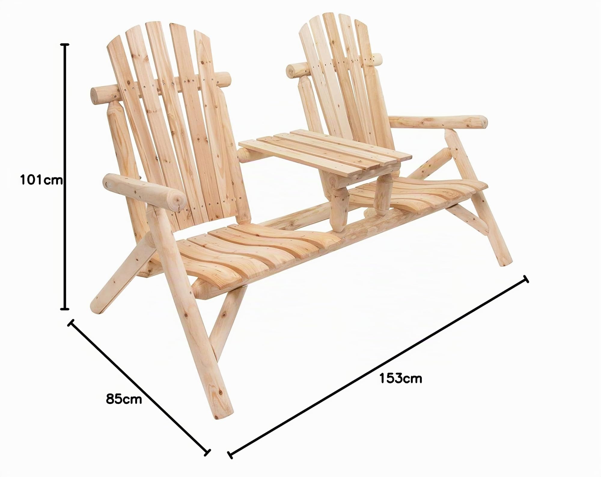 Green Spirit - Garten Sitz-Bank 'Timber' mit Tisch - aus FSC 100% Tannen-Holz zum selber bemalen, DIY - Garten-Möbel Set/Terrassen-Möbel/Balkon-Möbel