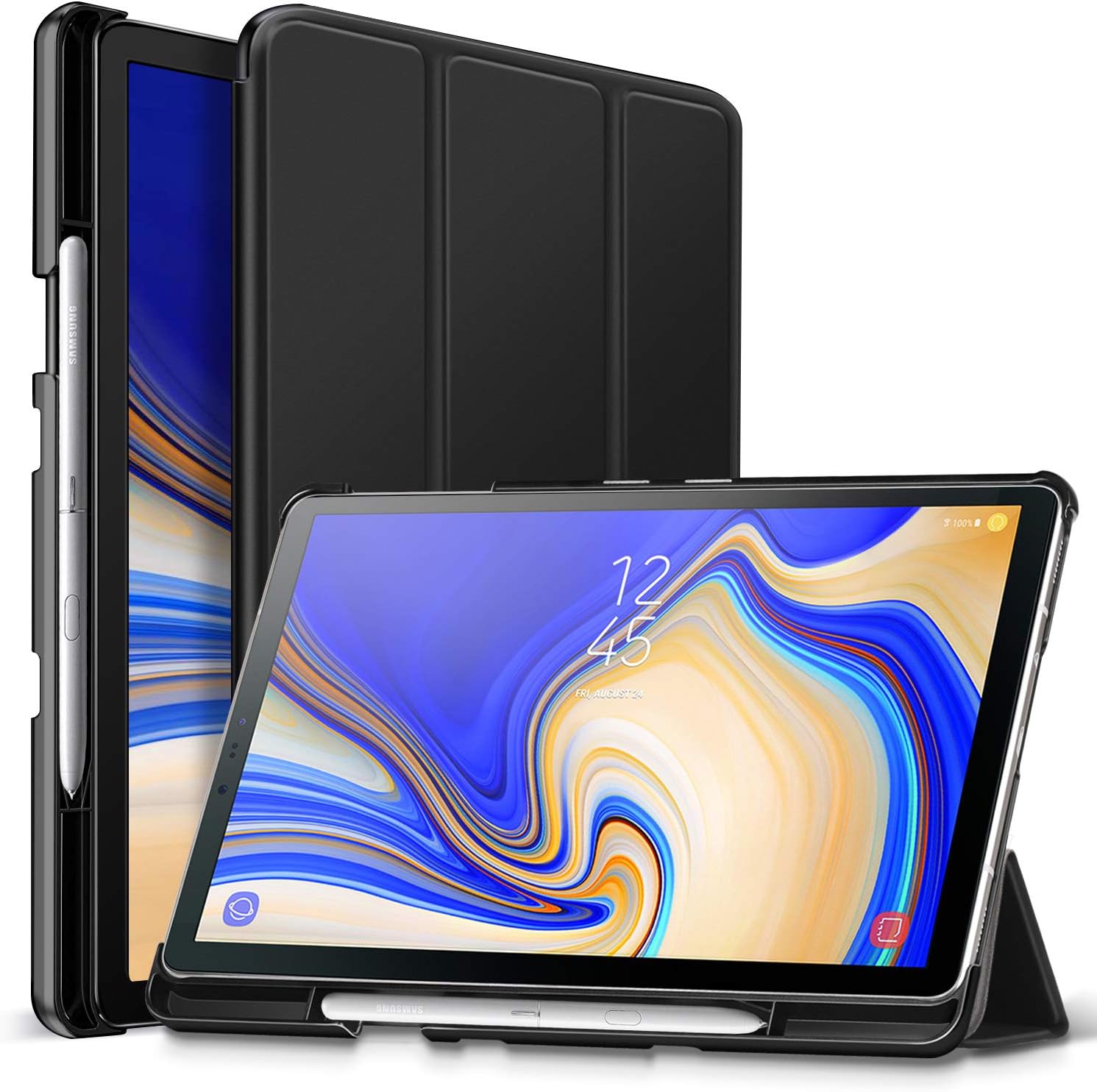 Ztotop Case for Samsung Galaxy Tab S4 10.5 Inch 2018 with S Pen Holder- Lightweight Slim Trifold Stand Cover with Auto Sleep/Wake for Samsung Tab S4 10.5 Inch Tablet SM-T830 /T835/T837-Black