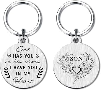 Yobent Memorial Gifts for Loss Son, Sympathy Keychain for Losing Son | Personalized Remembrance Condolence Bereavement Gift Ideas for Losing Son