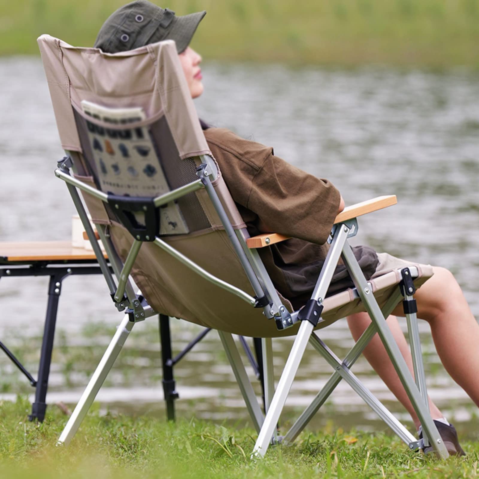 HJXGQJM Klappbarer Campingstuhl, Aufbewahrungstasche Mit Netz Auf Der Rückseite,Sonnenliege, for Strand, Schwimmbad, Garten, Außen Innenbereich, 2 Stück Klappbarer Campingstuhl Sport & Freizeit