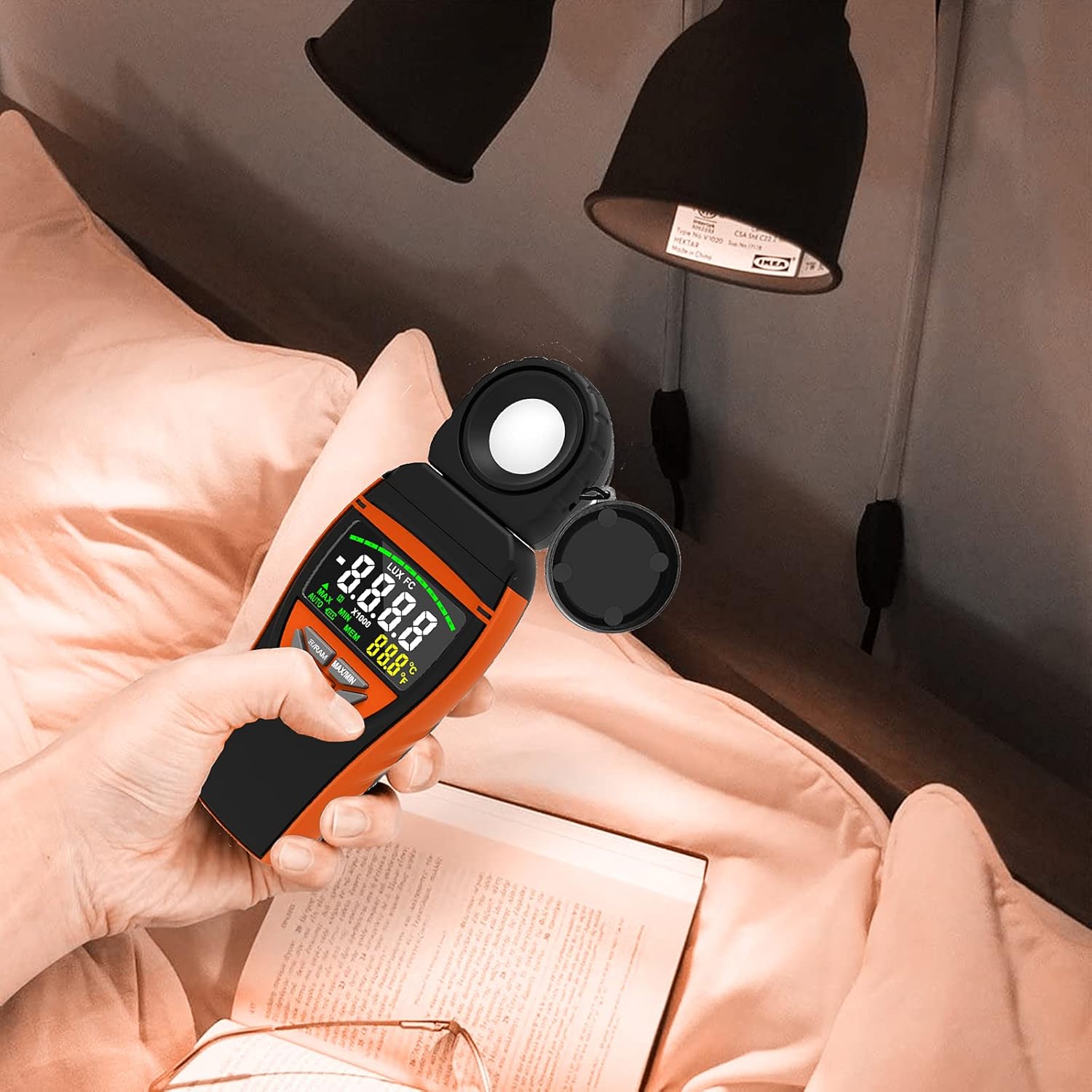 Light Meter HOLDPEAK 8801A Digital Illuminance/Light Meter 270 ° Rotate Sensor Head Range up to