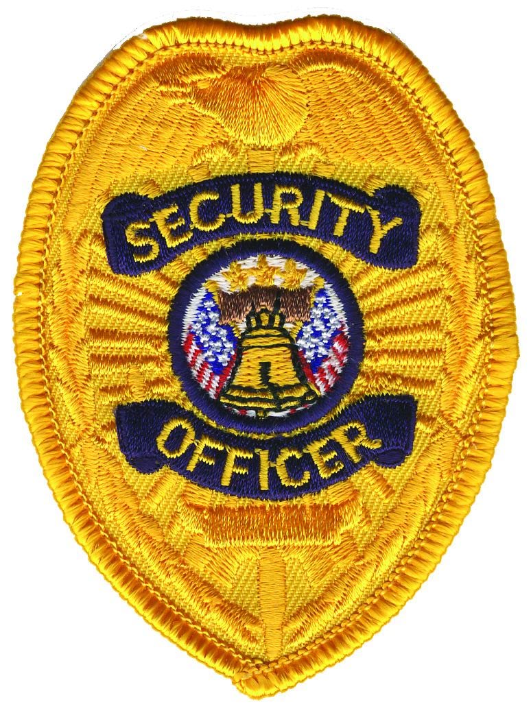 Set of 2 Sew on Security Patches - Security Officer Guard Badge Patch Embroidered - Security Enforcement Emblem (Gold - Patriotic - Liberty Bell)