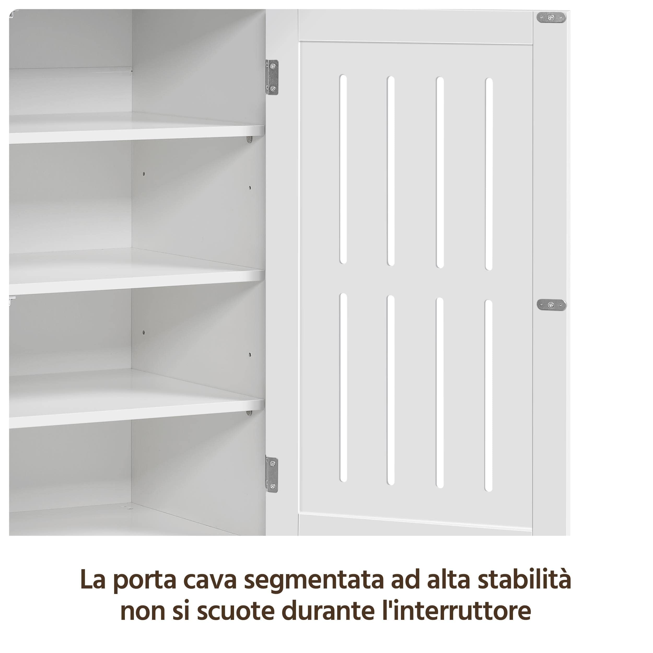 Yaheetech Scarpiera Mobile Porta Scarpe con Cassetto e Ripiani Regolabili a 4 Livelli Mobiletto Scarpe in Legno 78 x 37 x 86 cm da Ingresso Soggiorno Bianco
