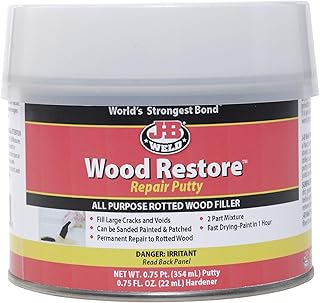 J-B Weld 40003 Wood Restore Repair Putty - 0.75 Pt. Putty, 0.75 Oz. Hardener