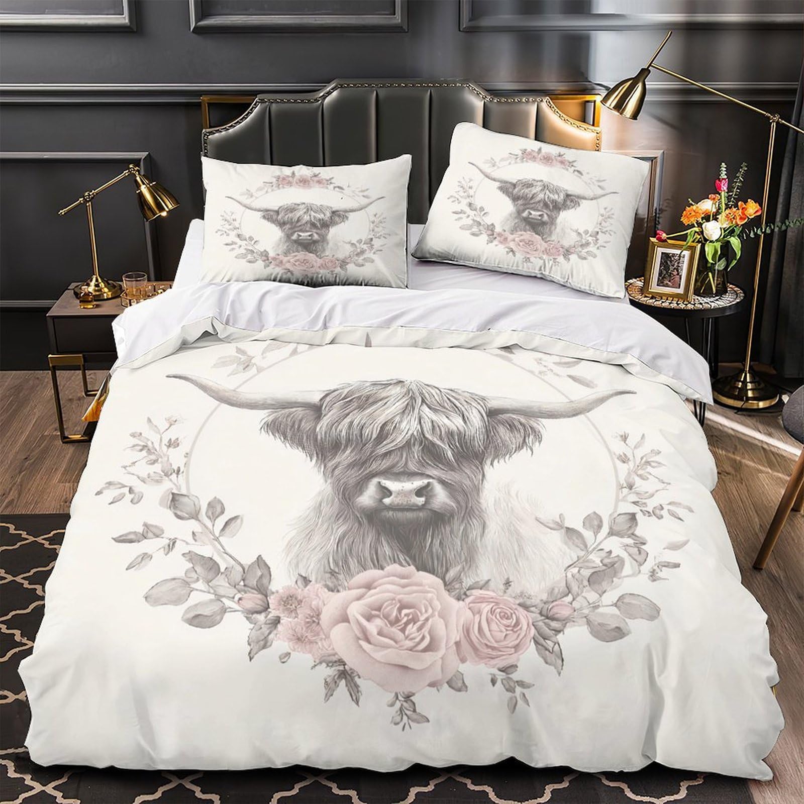 Housse de couette vache des Highlands hypoallergénique pour un sommeil ultra doux