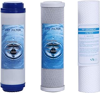 Huining 25,4 x 6,3 cm 5 Mikron Wasserfilter-Set Ersatz-Universal-Kartusche für das ganze Haus RO-System,unter dem Waschbecken und der Arbeitsplatte Wasserfiltersystem (PP+CTO+UDF)
