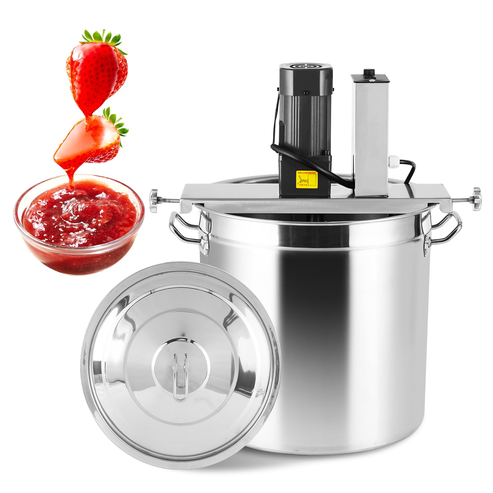Automatic Food Mixer Sauce Stirrer Frying Machine Electric Mixer Machine Commercial Pot Seasoning Bottom Soup Sauce Stirrer for Ketchup, Chocolate Sauce, Jam (110V) (35L/9.2gal)