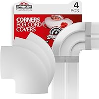 Vista 1 de Esquinas para cubiertas de cables de suelo de X-Protector - 4 UNIDADES - Material de silicona - Color blanco - Autoadhesivas - Compatibles solo