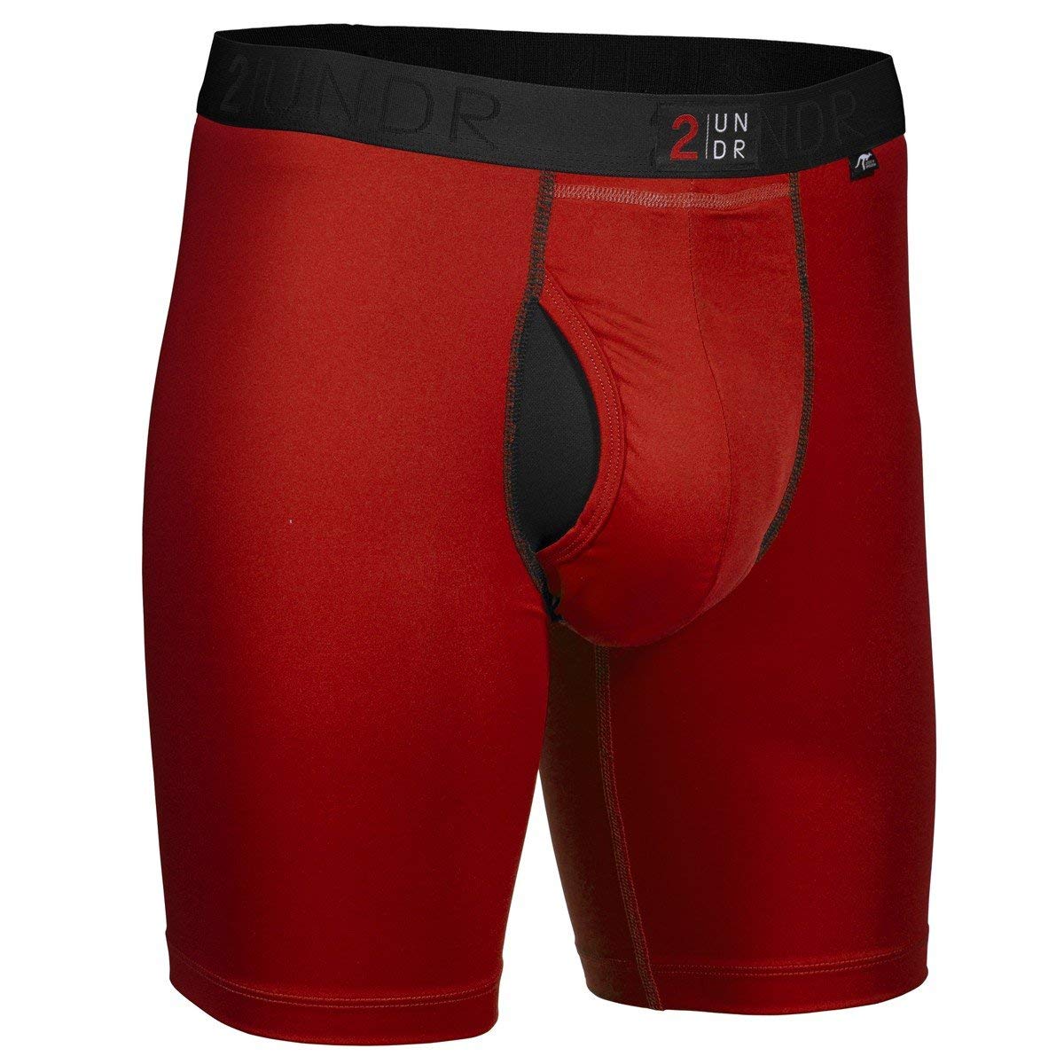 2UNDR Power Shift Long Leg Boxer Briefs Red Small