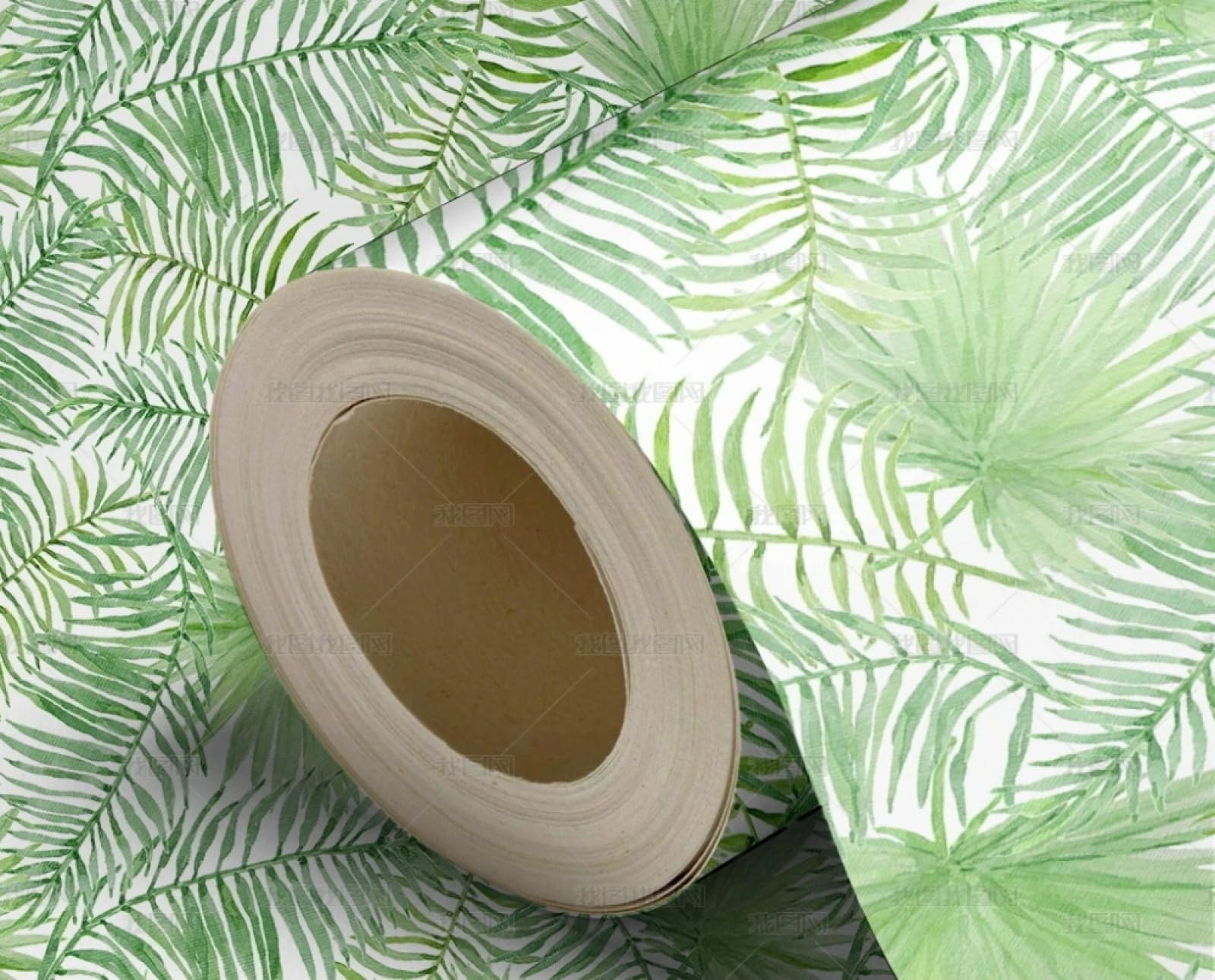 Papier peint autocollant feuilles vertes adhésif meuble vinyle imperméable 45x600cm