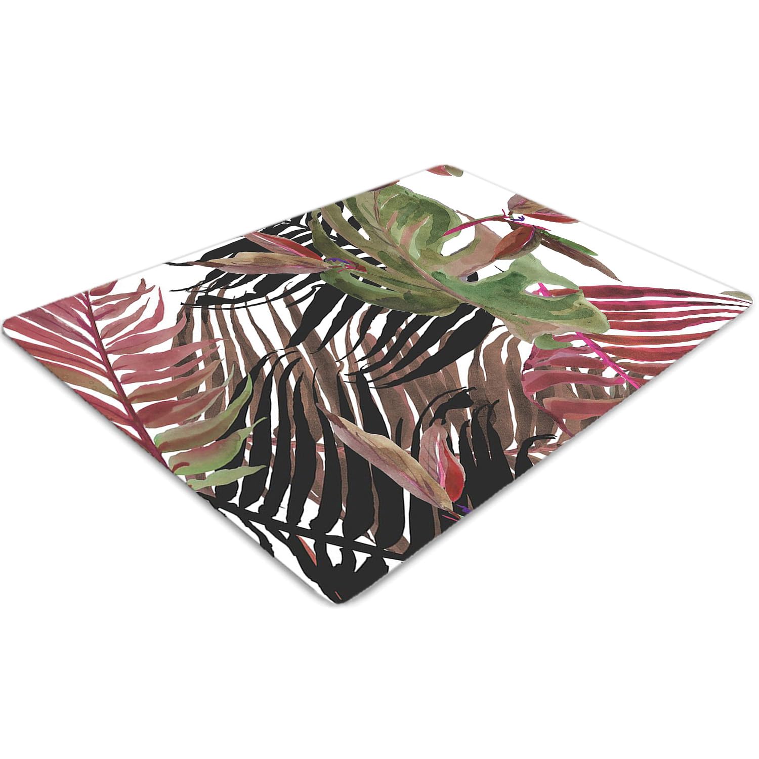 Tapis de chaise 120x90 cm rectangulaire en PVC motif végétation exotique