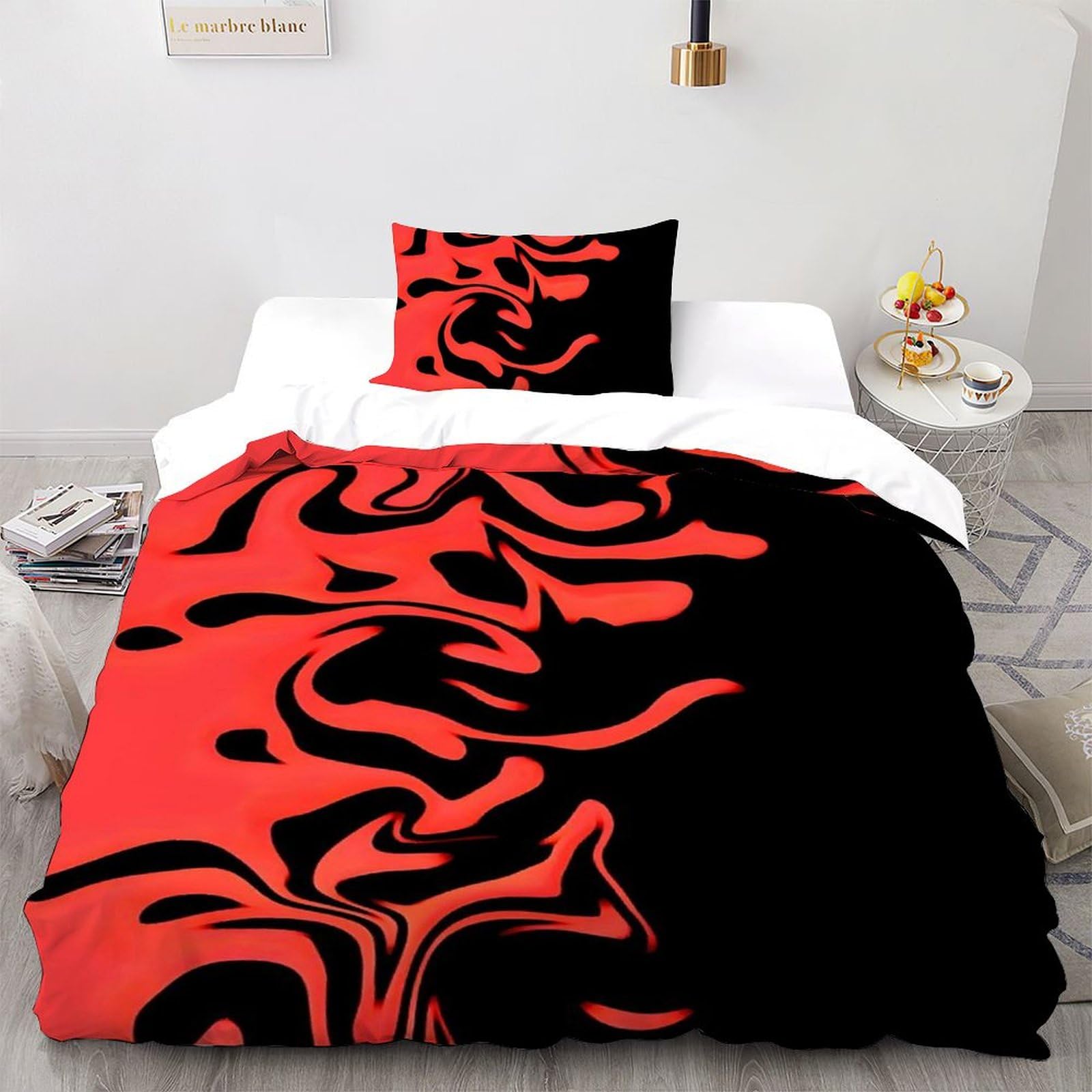 Housse de couette 135x200cm animal sauvage parure de lit 3D microfibre adulte