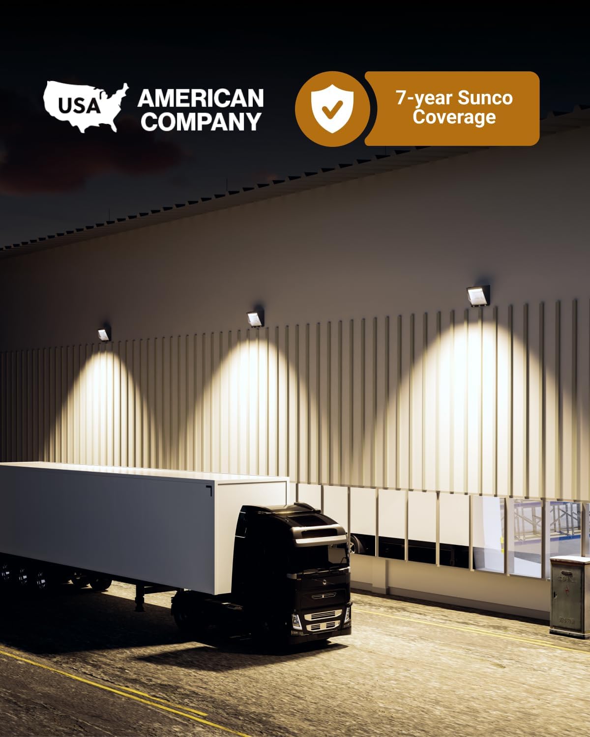 Sunco Outdoor Exterior Patio Porch Mount Security LED Wall Pack, Dusk-to-Dawn 0-10V Dimmable, 60W/45W/30W 8600 Lumens, 3000K/4000K/5000K Wet-Rated, AC120-277V, 50,000 Hour Lifetime - UL.