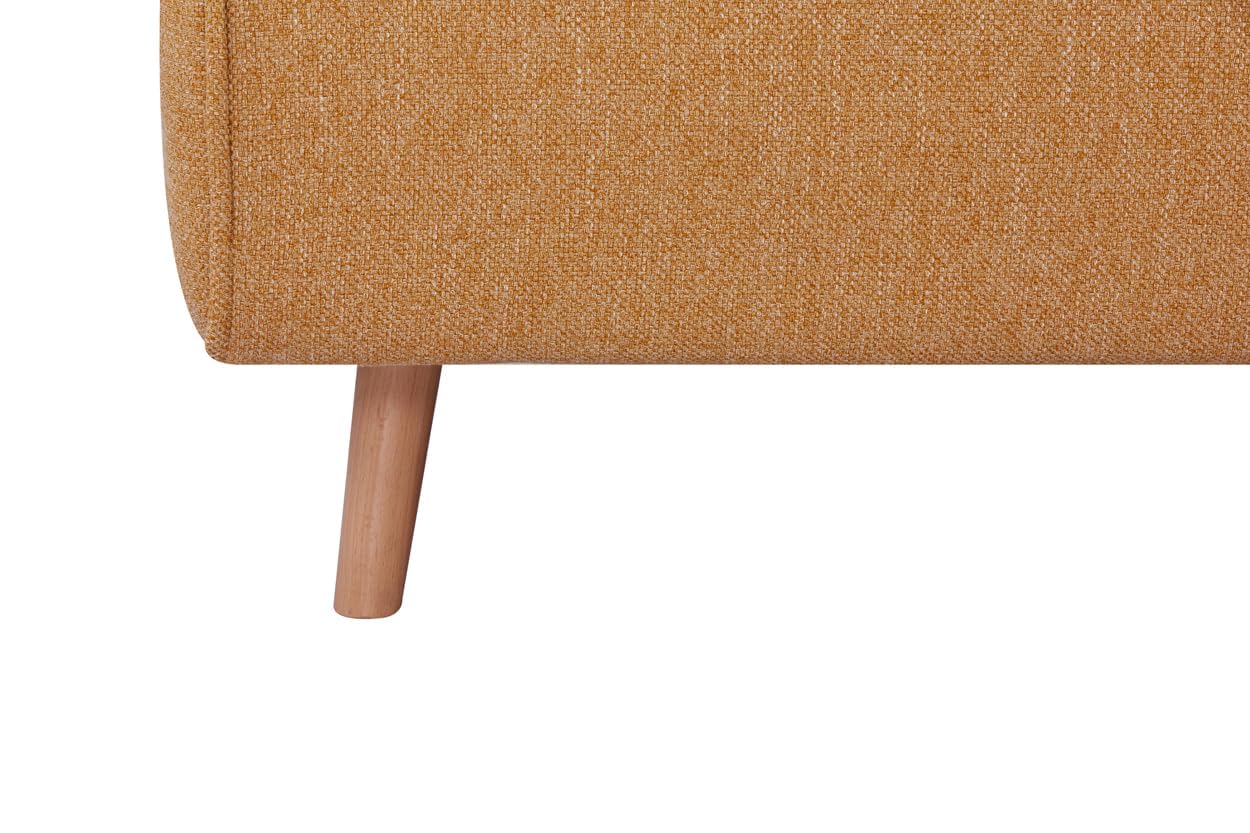 EVERGREENWEB Poltrona Letto Singolo con Cuscino Imbottito INCLUSO, Tessuto Giallo, Divano 1 Posto Salvaspazio Pieghevole, Pouf Poggiapiedi, Comodo Schienale Regolabile Clic Clac, Gambe in Legno, FOLDY