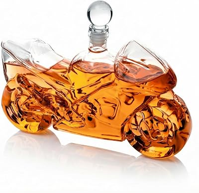 Carafe Décanter Whisky Moto 750 Ml – Design Biker Élégant Pour Scotch, Vin & Spiritueux