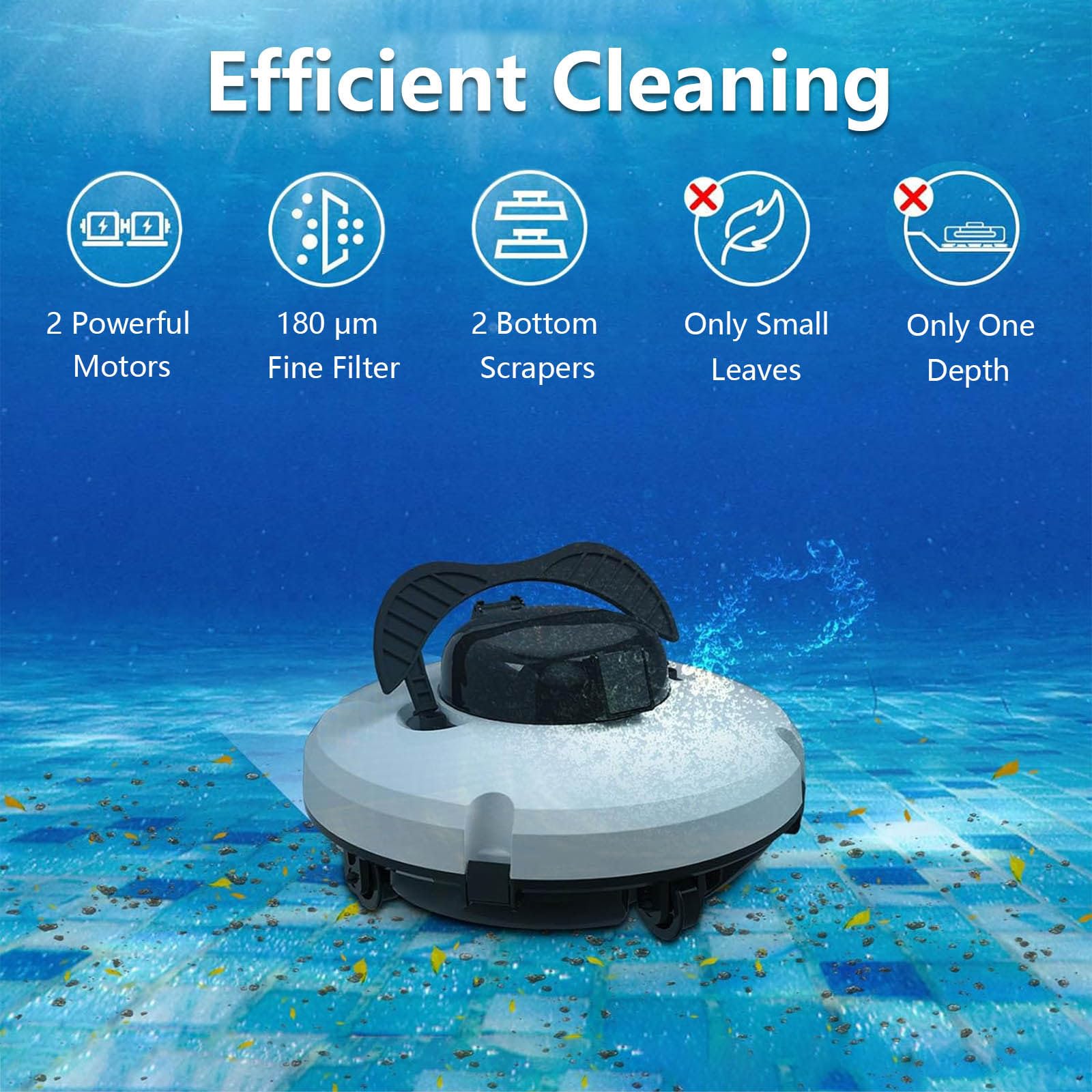 Robot pulitore per piscine, robot pulitore per piscine, pulitore automatico per piscine senza fili, aspirapolvere automatico per piscine fuori terra e piscine interrate