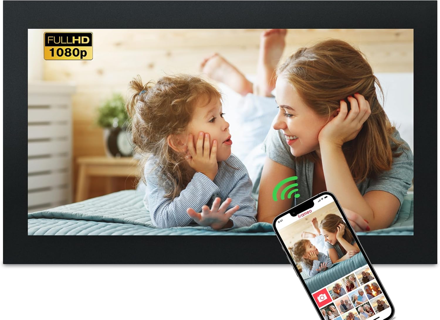 Frameo 10.1 Inch Digital Picture Frame WiFi Connect Touch Screen Digital Photo Frame, 16GB Memory, Auto-Rotate, Share Photos/Videos Instantly via Frameo App from Anywhere