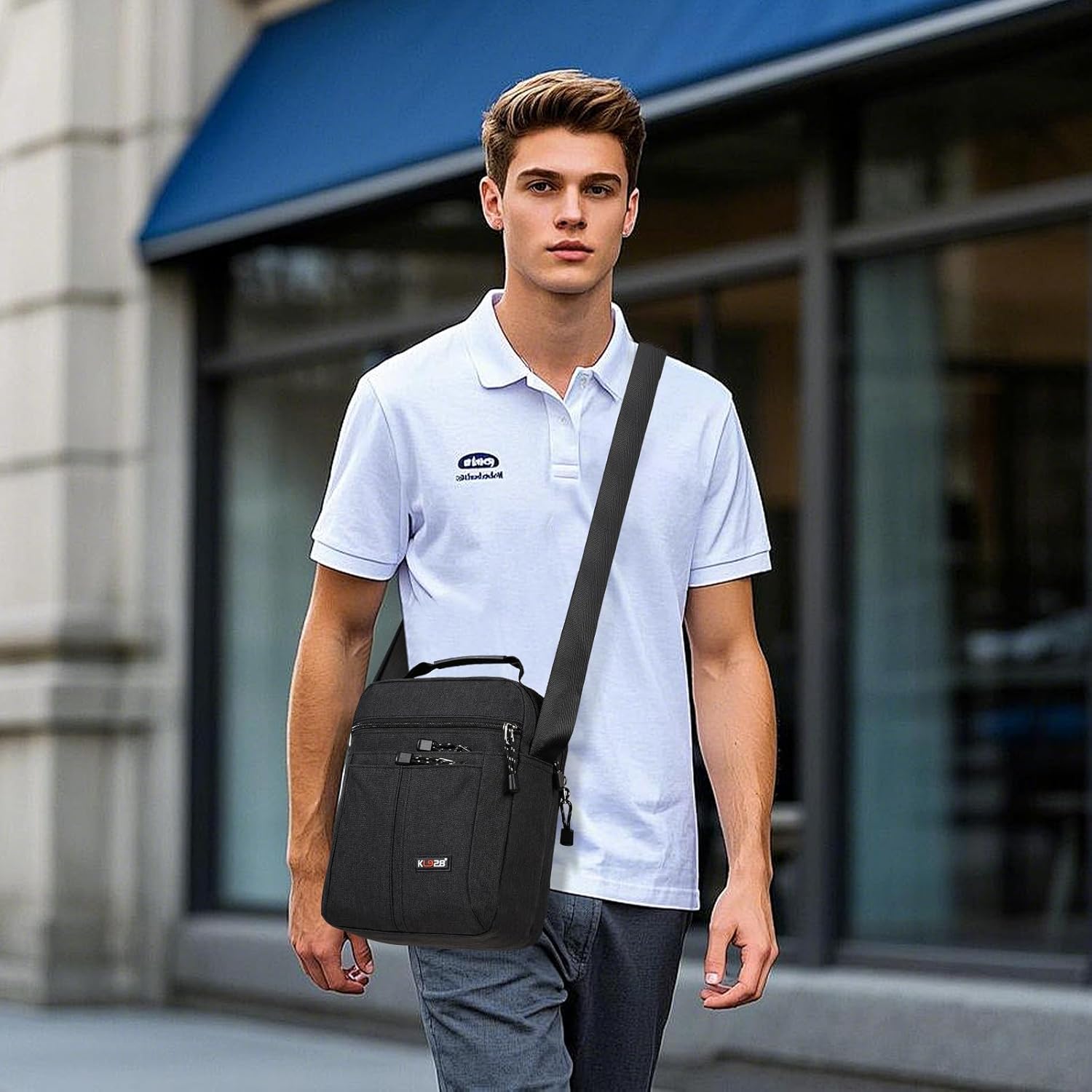 KL928 Men's Messenger Bag - Crossbody Shoulder Bags Travel Bag Man Purse Casual Sling Pack for Work Business - Image 2