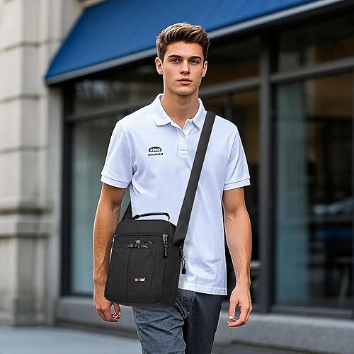 Miniatura 7 de KL928 Bolsa de mensajero para hombre Bolso cruzado de hombro, bolsa de viaje para hombre, bolso casual para trabajo y negocios