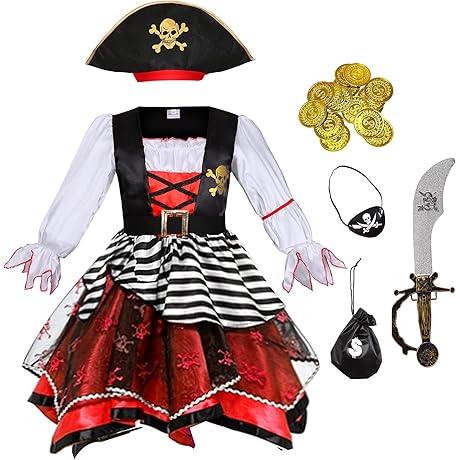 Limited Galaxy Girl Pirate Princess Fancy Dress-Up Halloween Costume for Girls