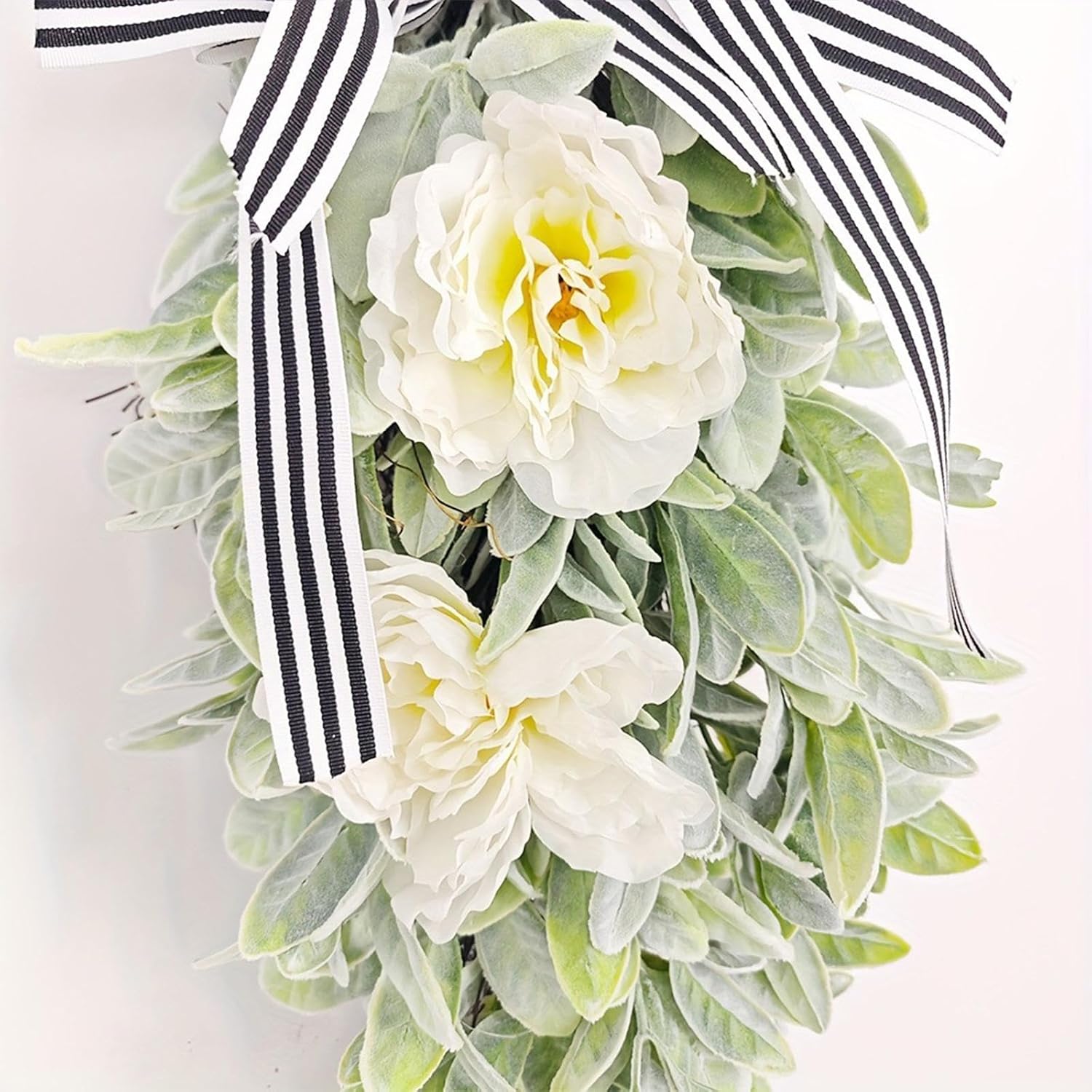 Artificial Teardrop Swag Creative Spring Wreath for Office Window Farmhouse