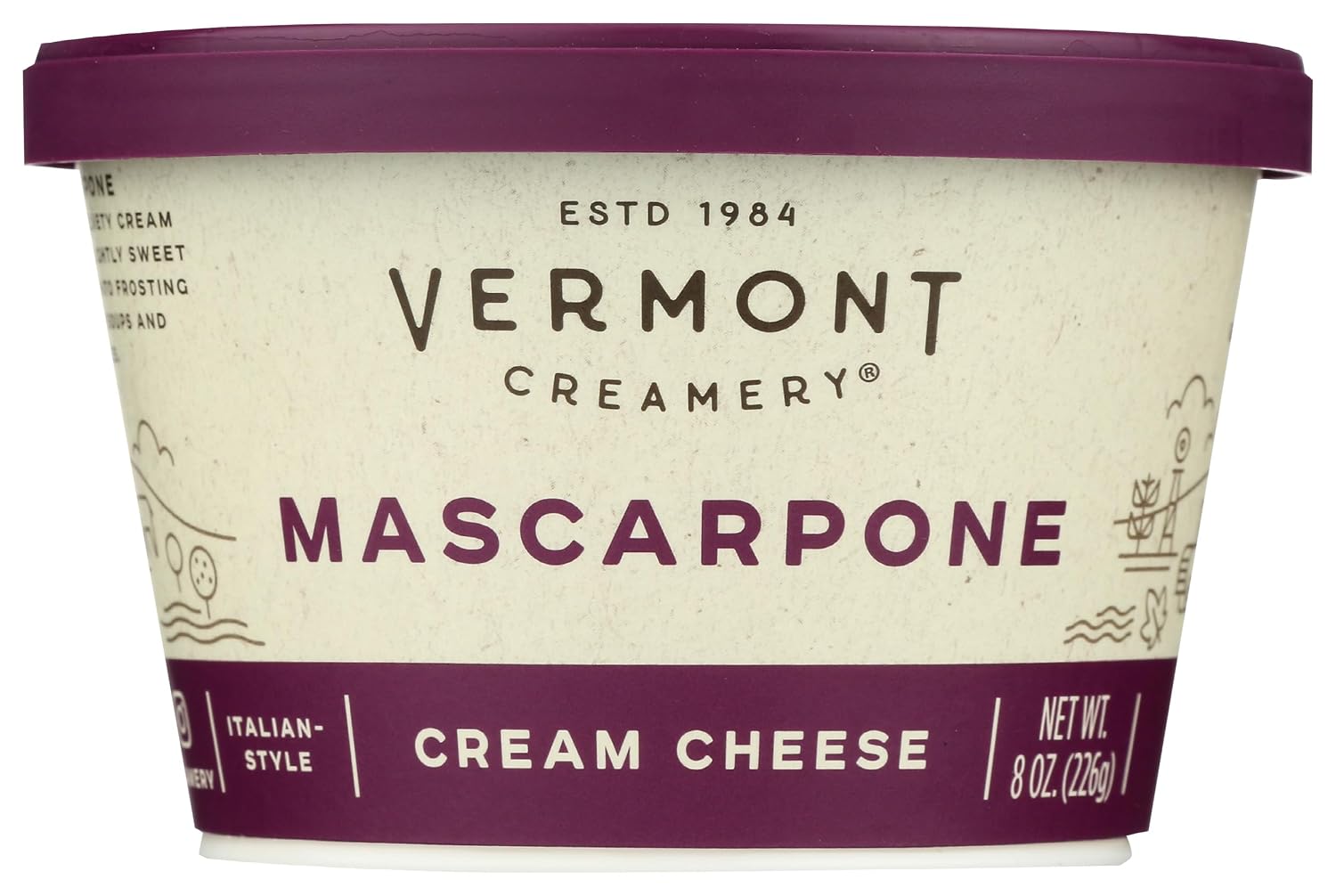 Vermont Creamery, Mascarpone Italian Style Cream Cheese, 8 oz
