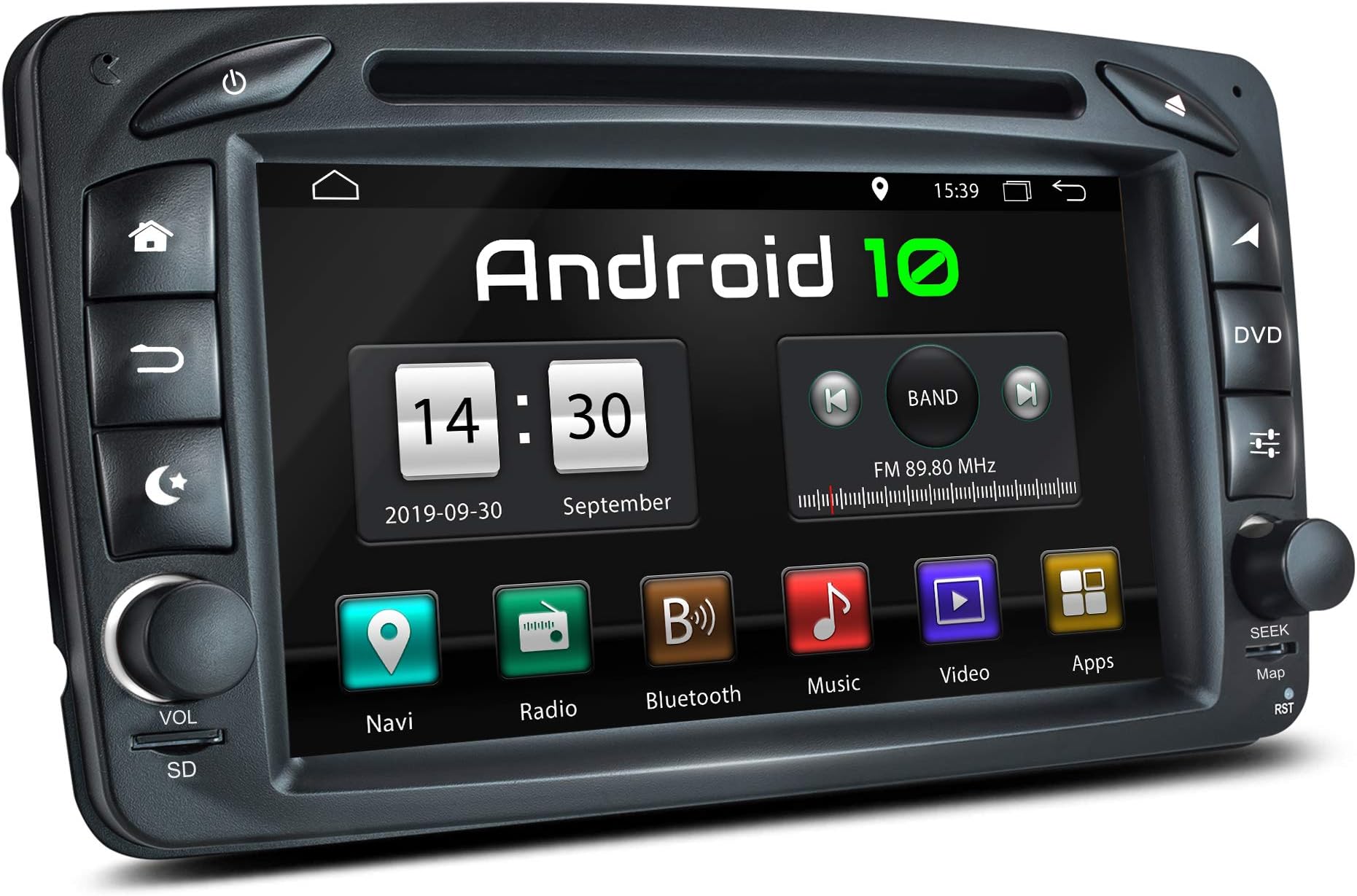 XOMAX XM-07ZA car stereo with Android 10 fitting for Mercedes Viano CLK Vito, 4Core, 2GB RAM, 32GB ROM, GPS Sat Nav I Bluetooth I DVD, CD, USB, SD I 7'' Touch Screen